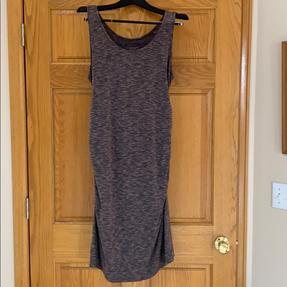 Purple and black maternity dress